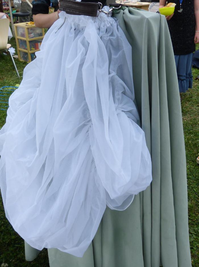 'Junk to Funk' - Steampunk bustle skirt from a market umbrella cover