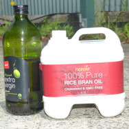 Extra virgin olive oil and rice bran oil