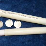 PVC tubing and end caps for travel tube